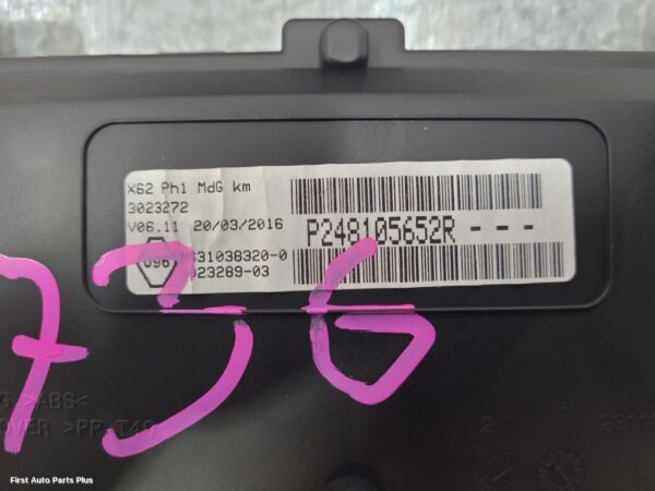 2017 RENAULT MASTER Instrument Cluster