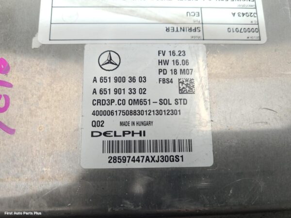 2019 MERCEDES SPRINTER Ecu